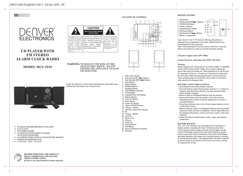 Denver Mcu 5210 Manualzz Denver Mcu 5210 Manualzz