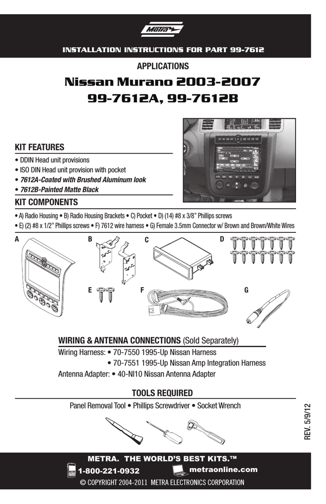 Metra Wire Harness Instructions - Wiring Diagram Schemas