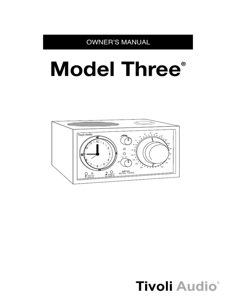 Tivoli Audio Model Three, Three Owner's manual Manualzz