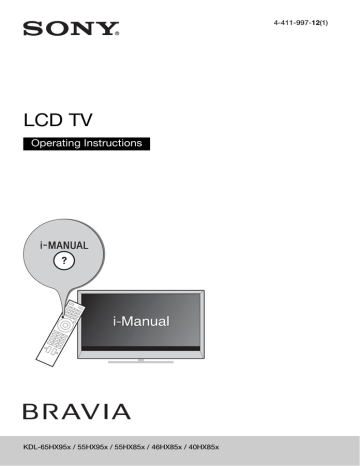 Sony KDL-55HX853 User manual Operating instructions | Manualzz
