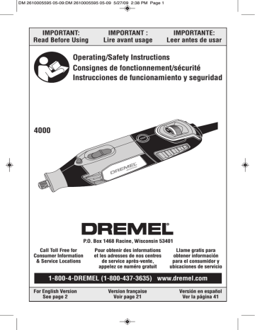 Dremel 4000 Platinum User guide | Manualzz