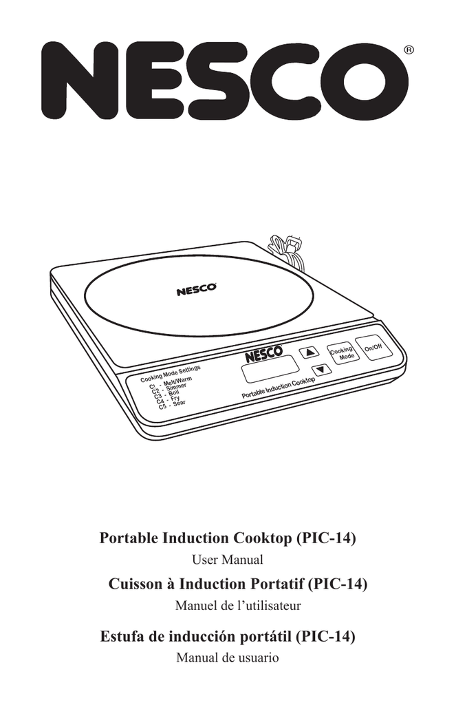 Nesco Portable Induction Cooktop User Manual Manualzz