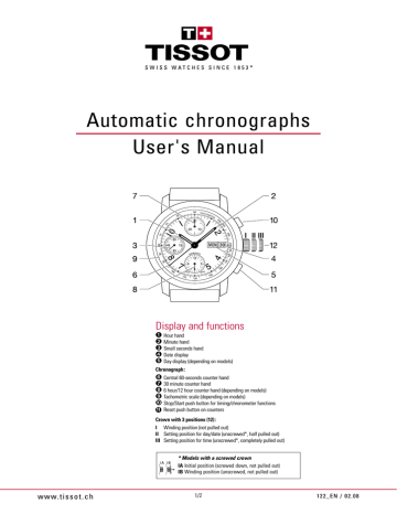 Tissot T0144271105101 watch User manual Manualzz