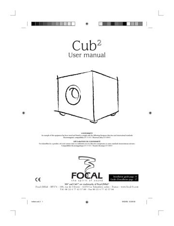 Focal Cub 2 User manual | Manualzz