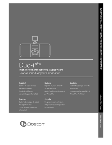 Boston Duo I Plus Owner S Manual Manualzz