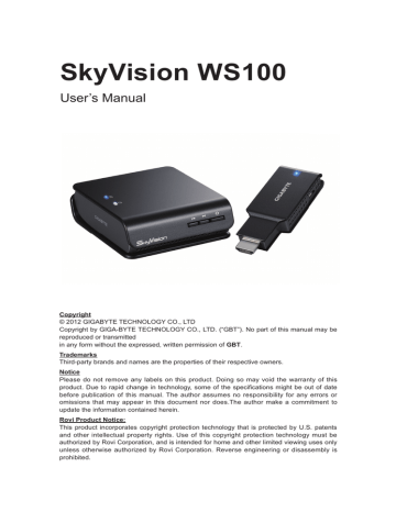 Устройство для беспроводного подключения по hdmi gigabyte skyvision ws100