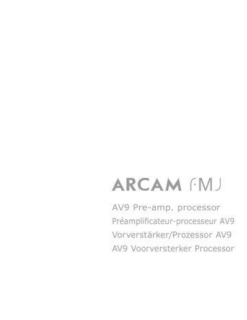 Arcam AV9 audio amplifier Operating instructions | Manualzz