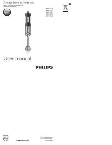 Philips HR1661/90 Kasutusjuhend User manual | Manualzz