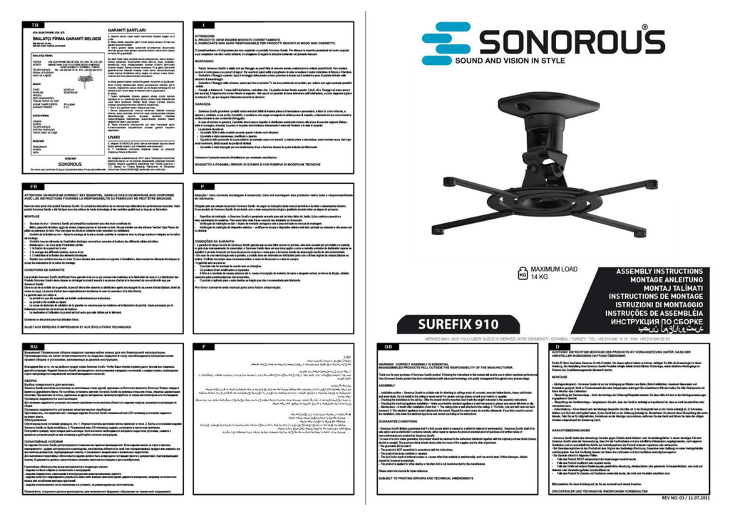 Sonorous Surefix 910 User Manual Manualzz