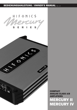 Hifonics Mercury IV Owner's manual