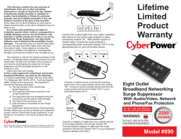 CyberPower 890 surge protector User manual | Manualzz