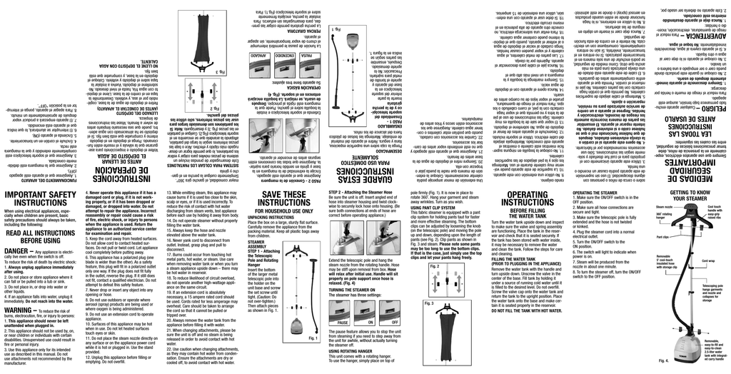 conair gs28b garment steamer manual