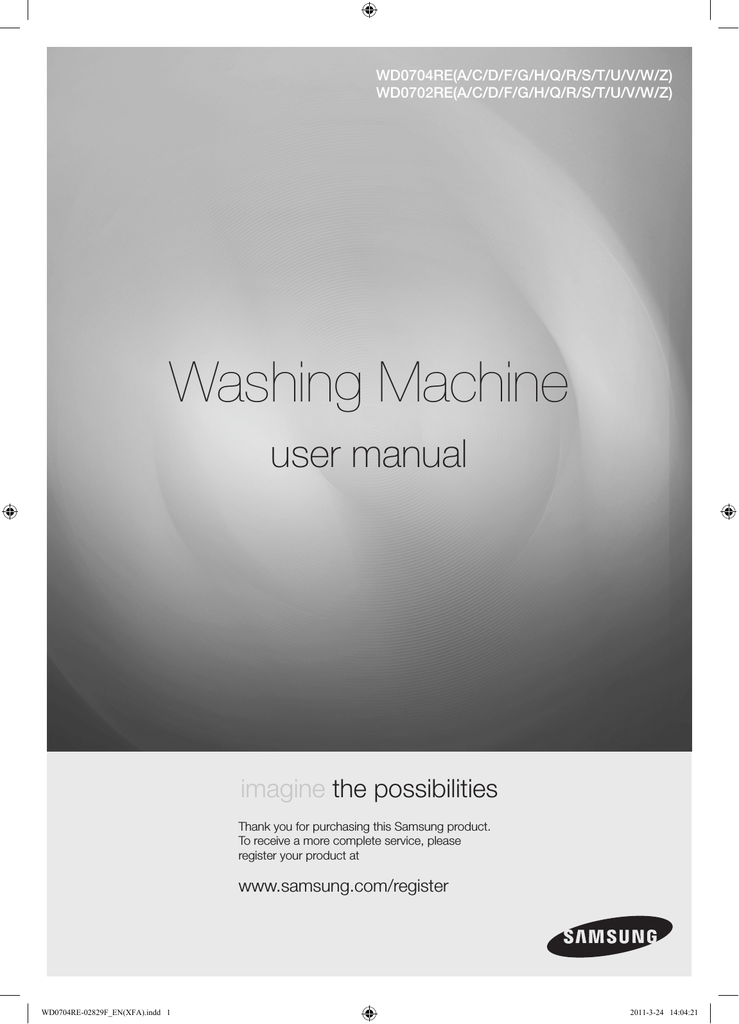Samsung Wd0704reu User Manual Manualzz