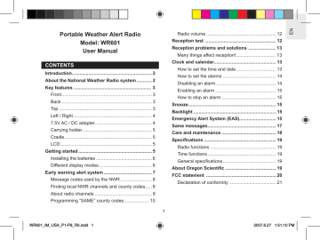 Oregon Scientific WR601N User manual | Manualzz