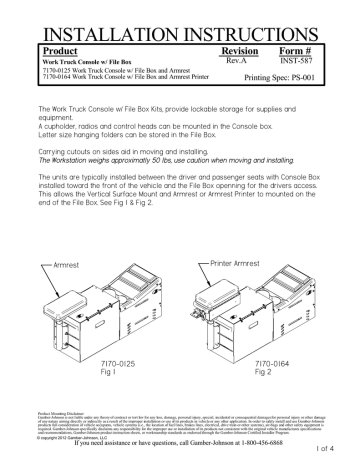 Gamber-Johnson 7170-0125 mounting kit Specification | Manualzz