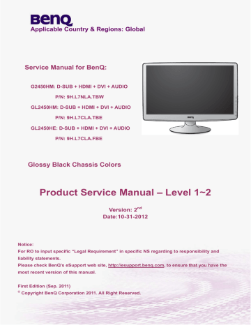 Benq Gl2450he User Manual Manualzz