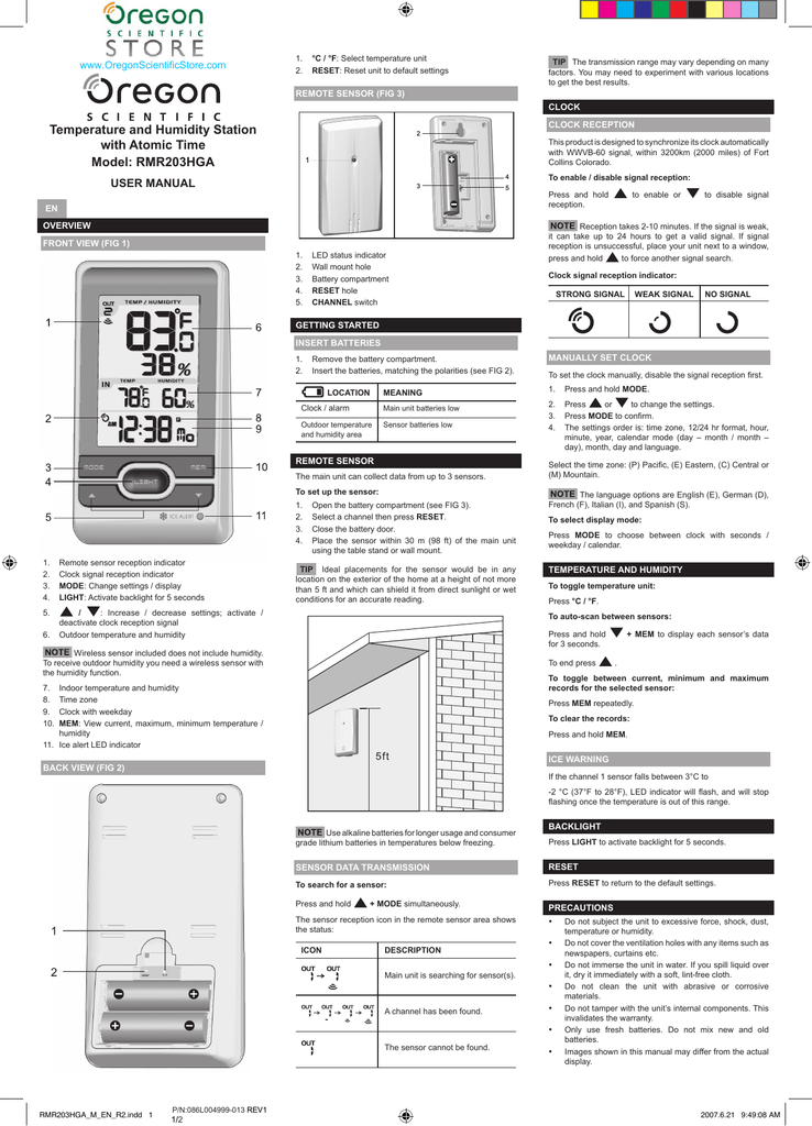 Oregon Scientific Rar502x Multi Zone Home Climate Control Weather Station