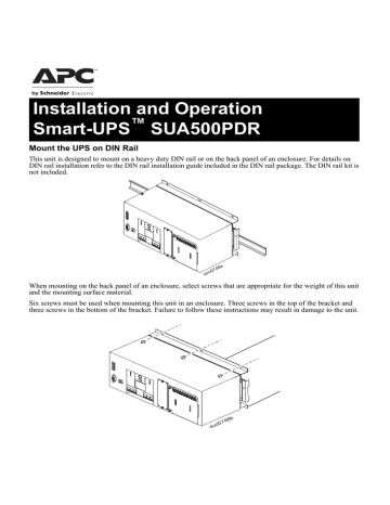 APC SUA500PDRI-H uninterruptible power supply (UPS) Installation guide | Manualzz