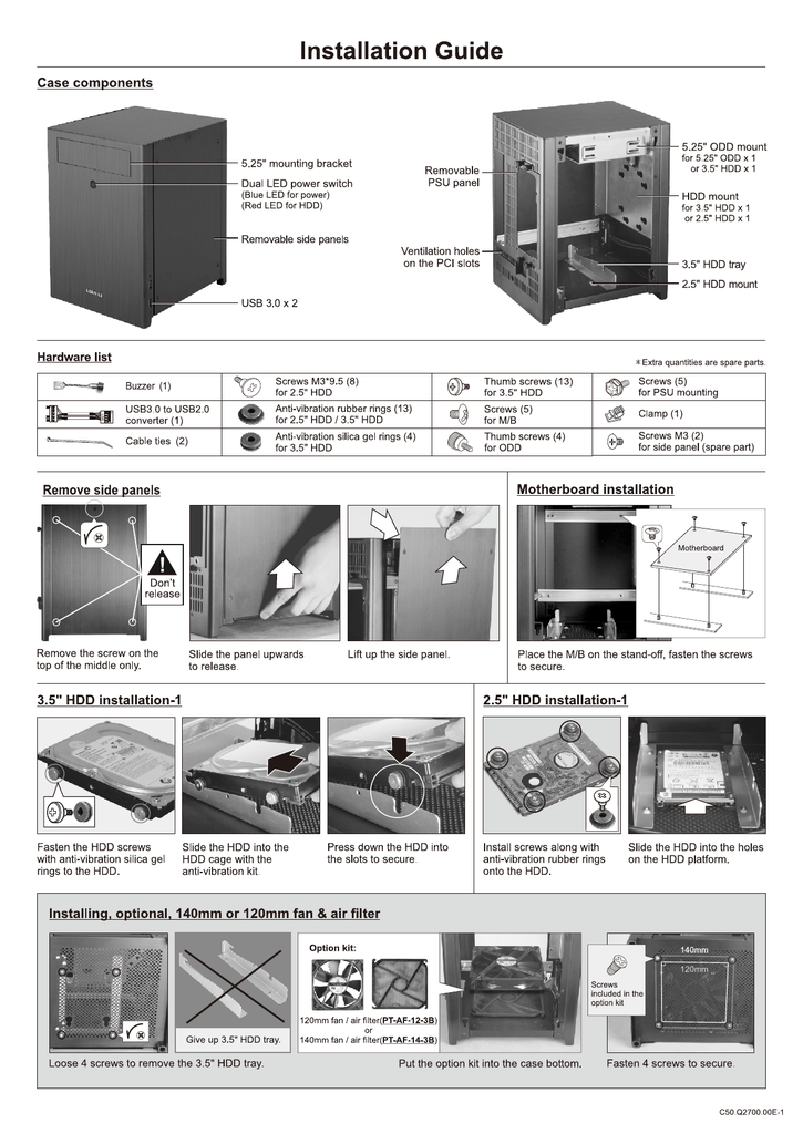 Lian Li Pc Q27 Silver Manualzz