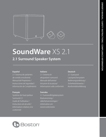 Boston Acoustics SoundWare XS 2.1 Owner's manual | Manualzz