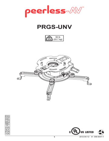 Peerless PRGS-UNV-S project mount Manual | Manualzz