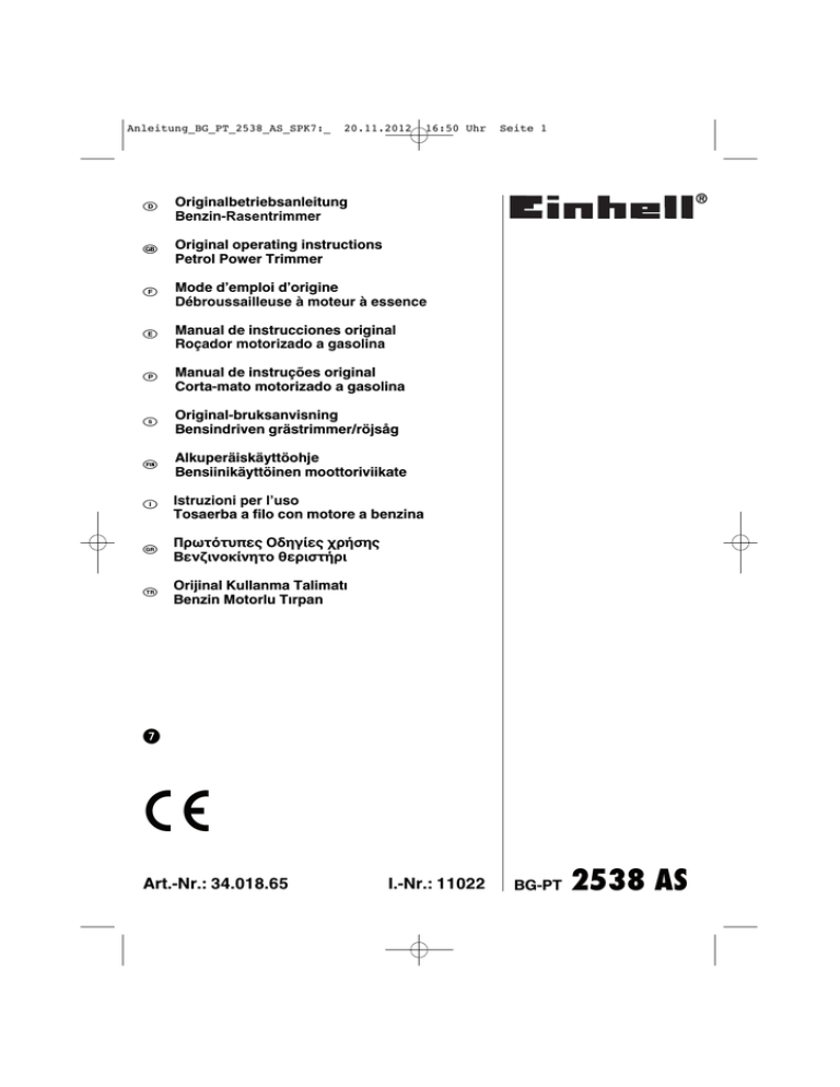 Einhell Bg Pt 2538 As Bedienungsanleitung Manualzz