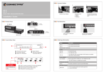 ConnectPRO UR-12 KVM switch Installation guide | Manualzz