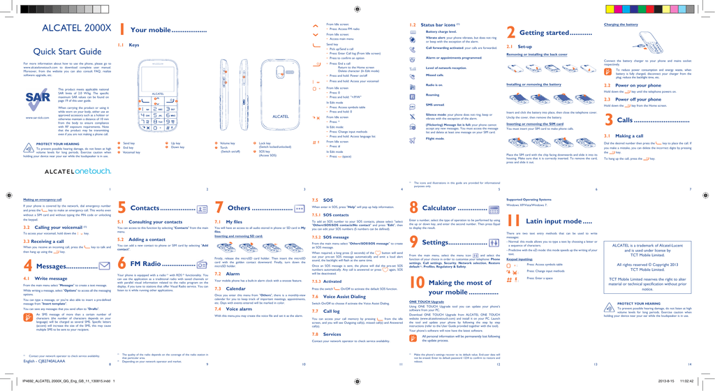 Alcatel 2001 инструкция, характеристики, форум, поддержка