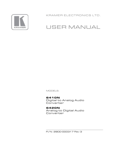 Kramer Electronics 6410N audio converter User manual | Manualzz