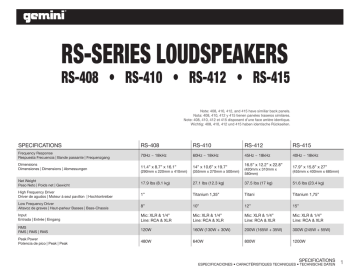 Gemini Rs 410 Rs 408 Specification Manualzz Gemini Rs 410 Rs 408 Specification Manualzz