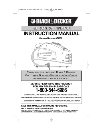 BLACK & DECKER ASI300 ORIGINAL INSTRUCTIONS MANUAL Pdf Download