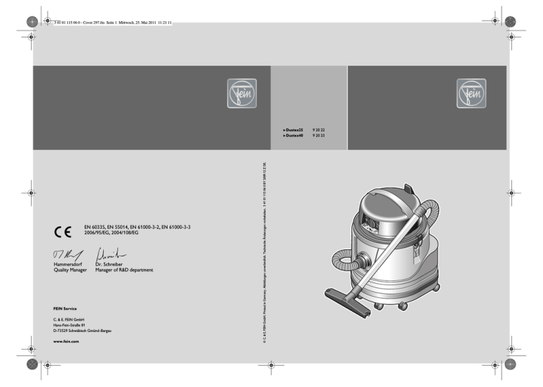 Fein Dustex 25 Dustex 40 User Manual Manualzz