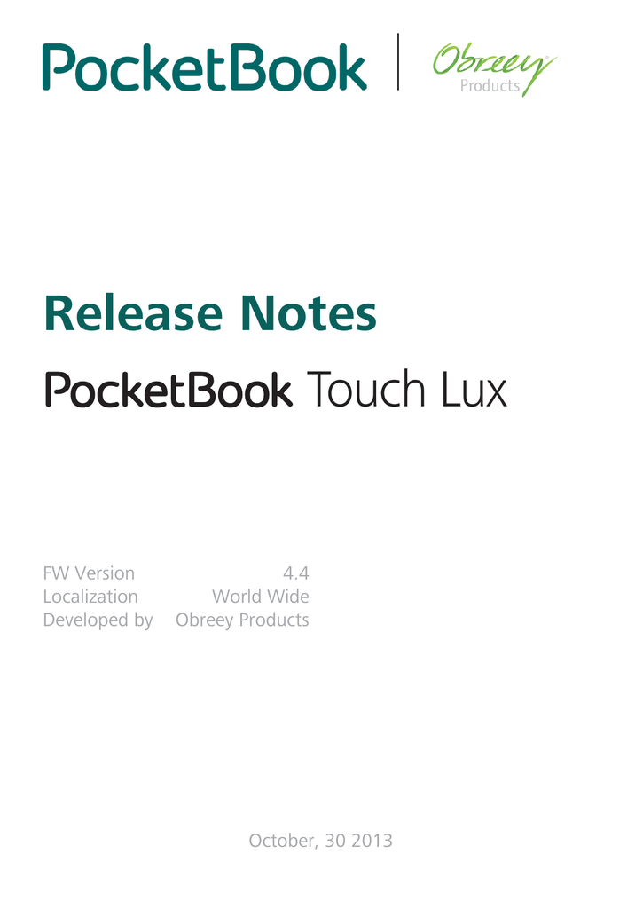 Pocketbook Touch Lux | Manualzz