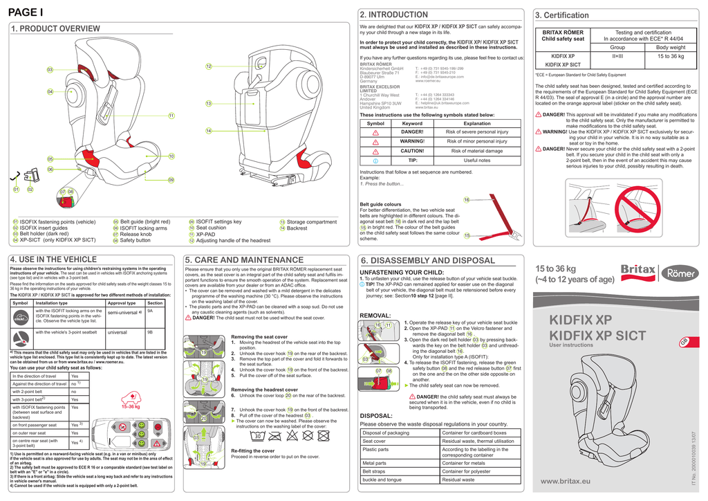 kidfix sict isofix