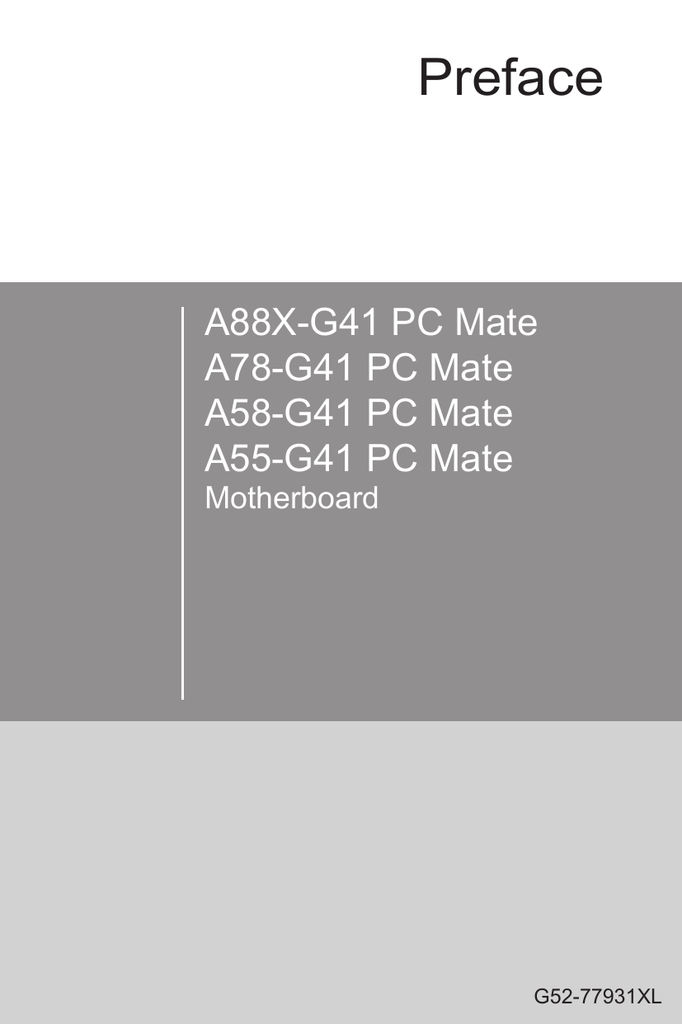 Msi A58 G41 Pc Mate User Manual Manualzz