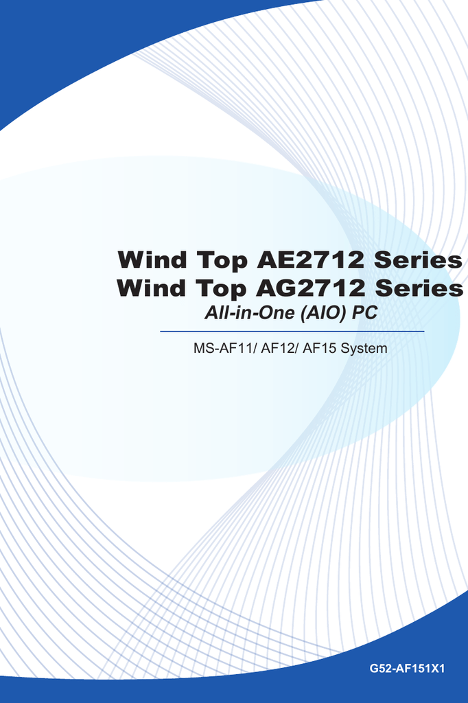 Msi Wind Top Ae2712g Manualzz