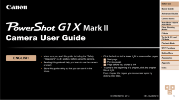 Canon PowerShot G1 X Mark II User guide User manual | Manualzz