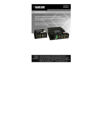 Black Box LPH240A-H network switch Specification | Manualzz