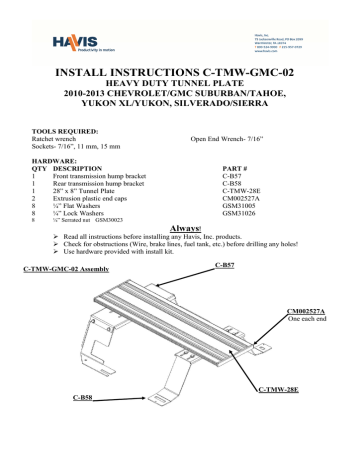 Havis C-TMW-GMC-02 mounting kit Manual | Manualzz