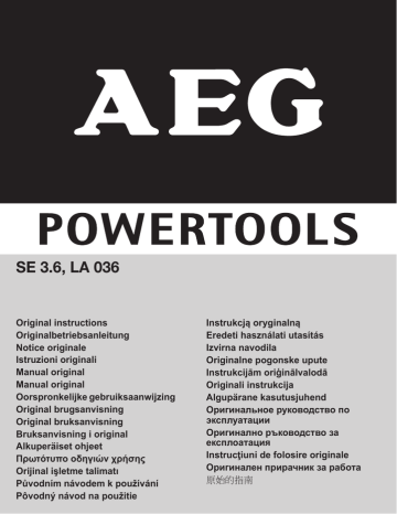 AEG SE 3.6 Datasheet | Manualzz