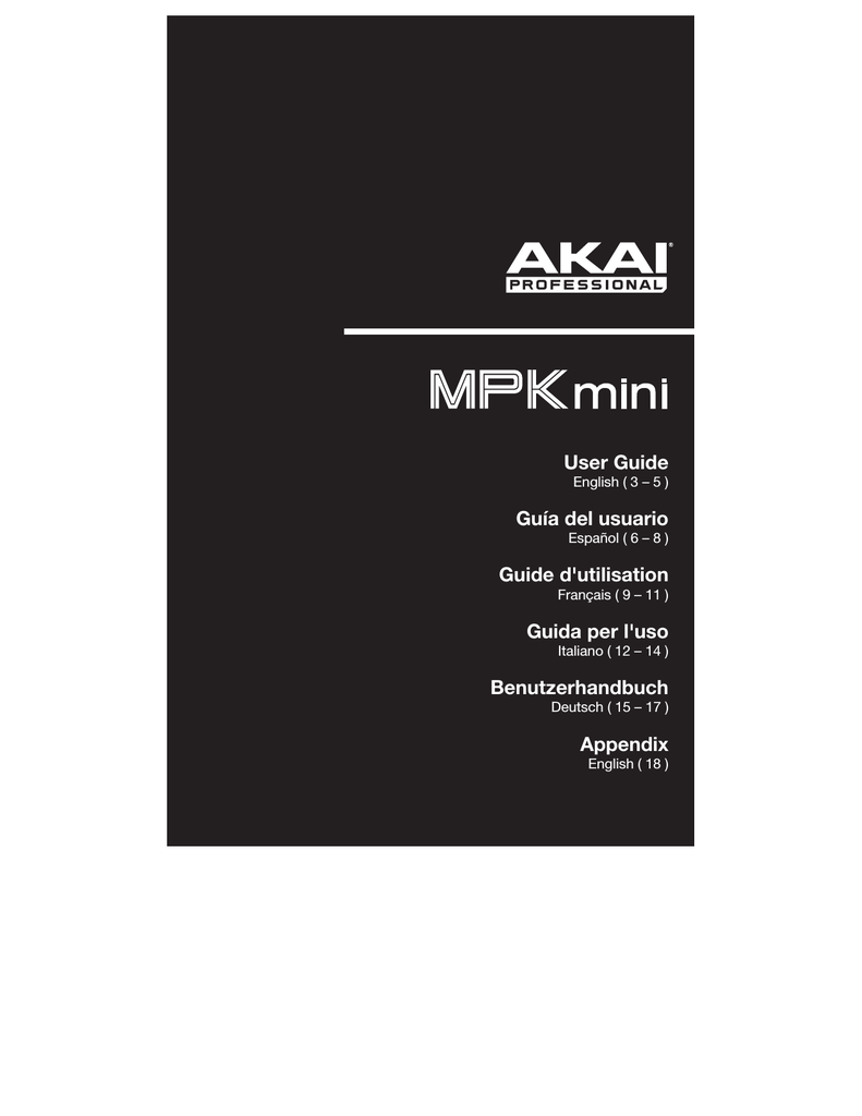 Akai MPK Mini mkII, MPK MINI MK2 User manual | Manualzz
