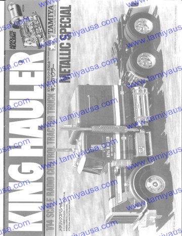 Tamiya King Hauler Metallic Ed. Instrukcja obsługi | Manualzz