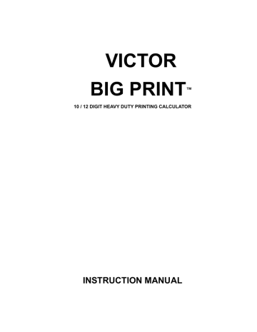 Victor Technology 1310 calculator Instruction manual | Manualzz