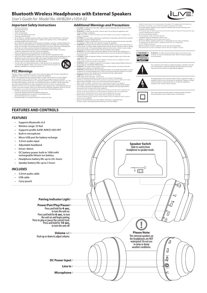 iLive IAHB284B mobile headset User s Guide Manualzz