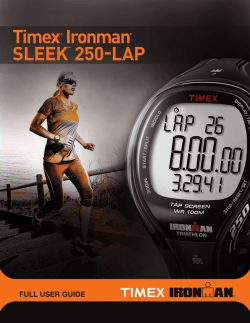 Timex Ironman SLEEK 250 LAP User Guide User manual manualzz