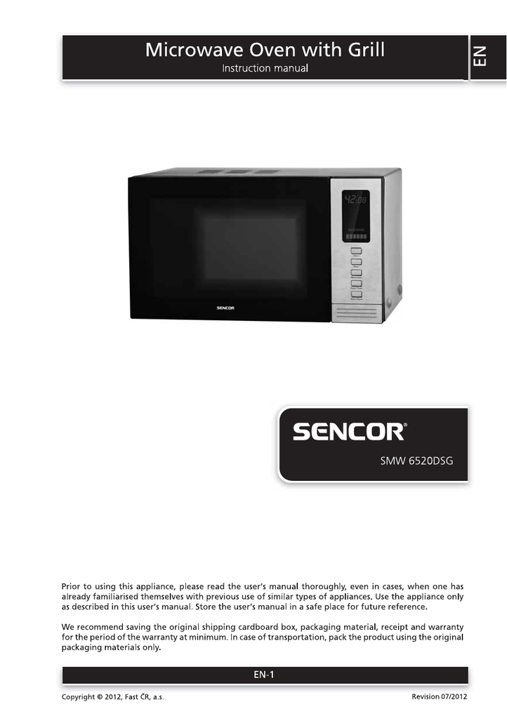 Microwave Oven, SMW 5217SL