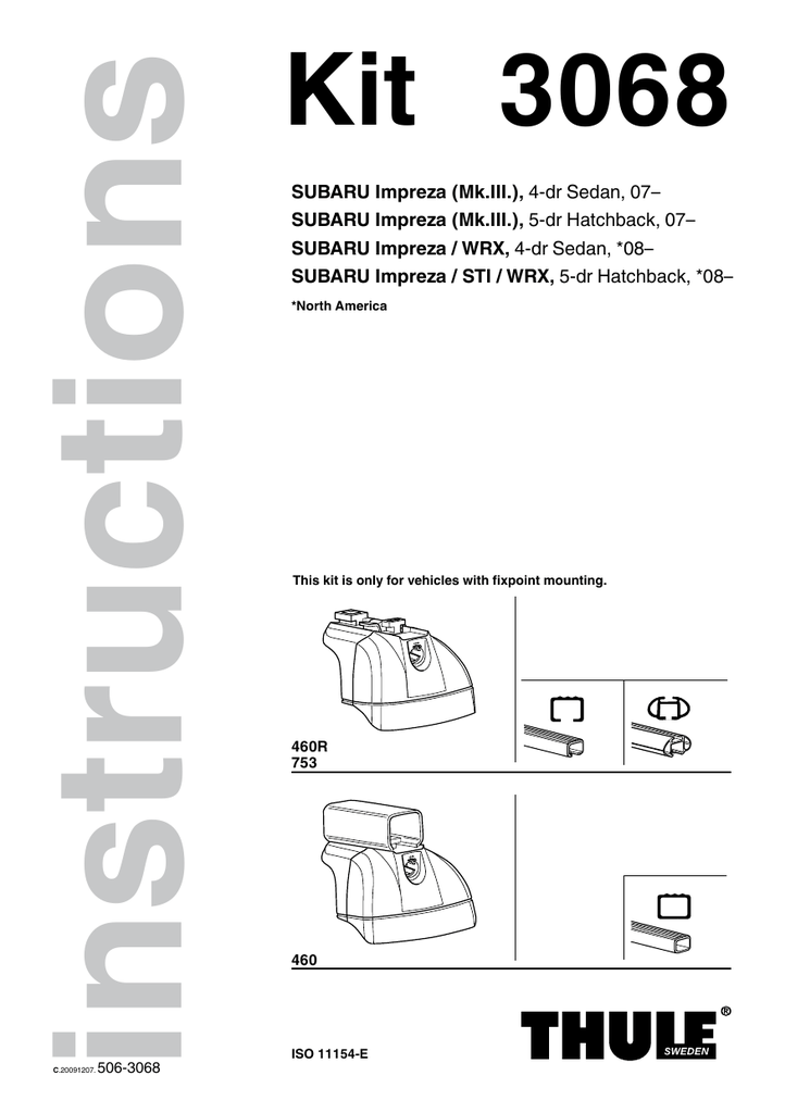 Thule Fit Kit Manual Manualzz