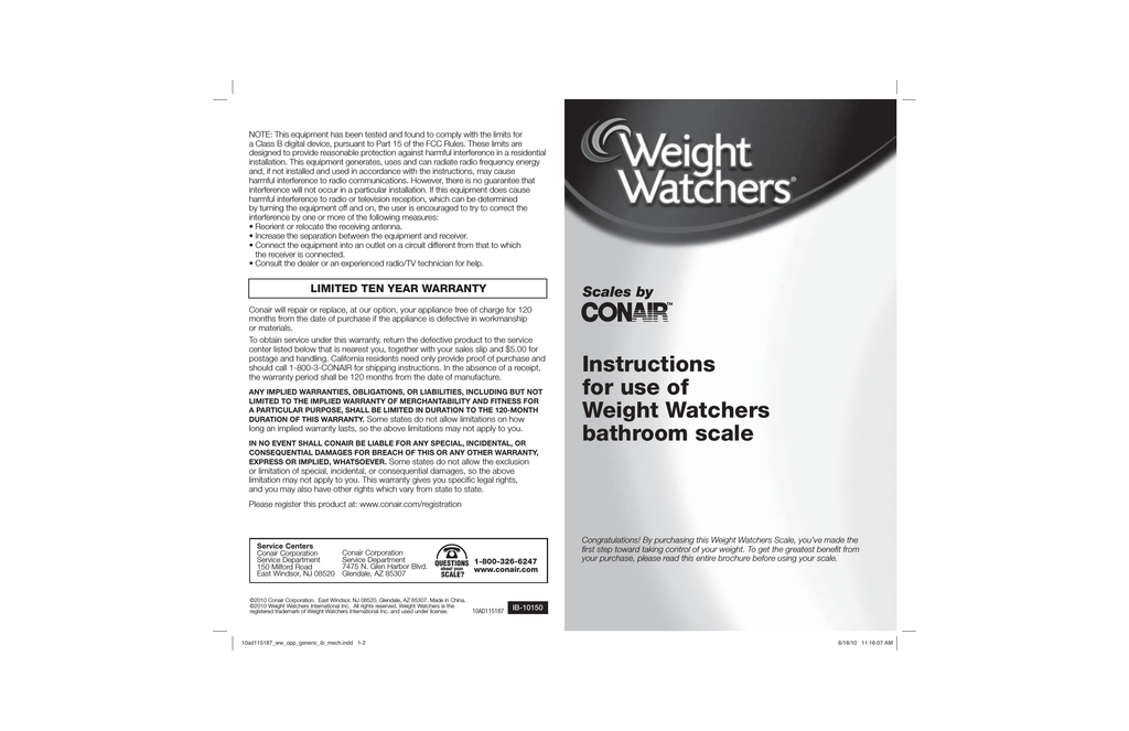 Weight Watchers Digital Precision Scale (ww204wgbx) 