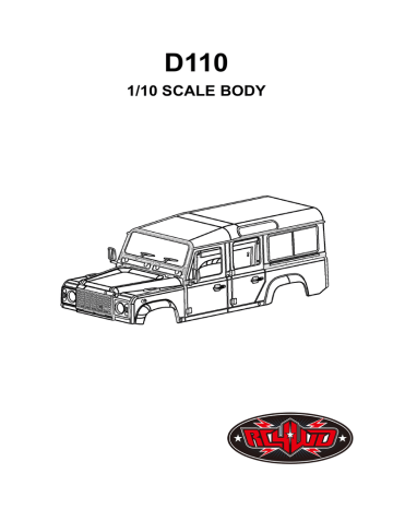 RC4WD 1/10 Defender D110 Hard Plastic Body Kit Manual | Manualzz