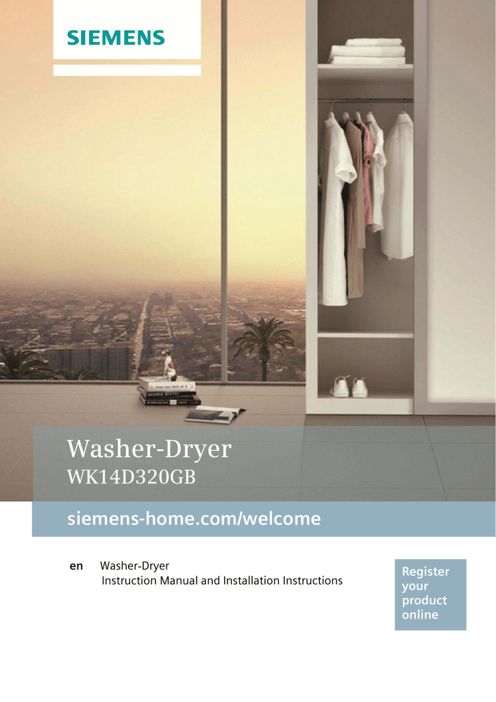 Siemens Wk14d320gb Washer Dryer Manualzz Com